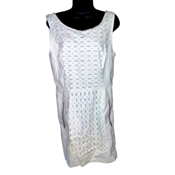 Tracy Reese Dresses & Skirts - Tracy Reese, faux leather white sleeveless dress with cutouts, lined